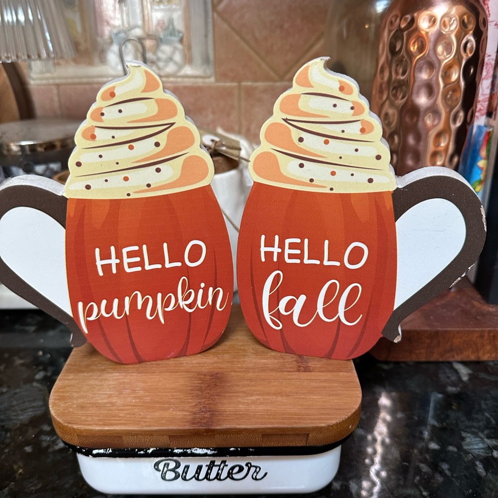 Hello Fall Coffee Cup Decor - Picture 3 of 3